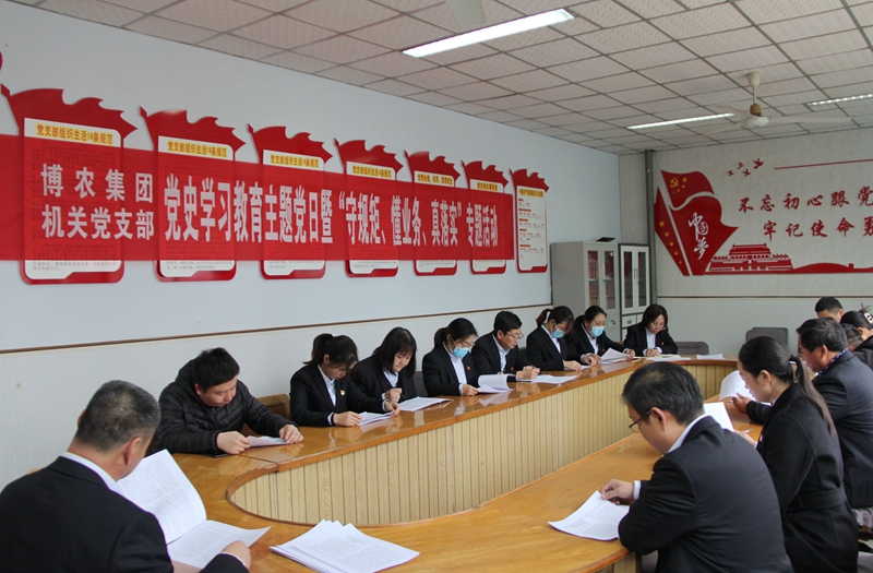 博農(nóng)集團機關(guān)黨支部扎實開展黨史學(xué)習(xí)教育工作、有序推進“守規(guī)矩、懂業(yè)務(wù)、真落實”專項活動
